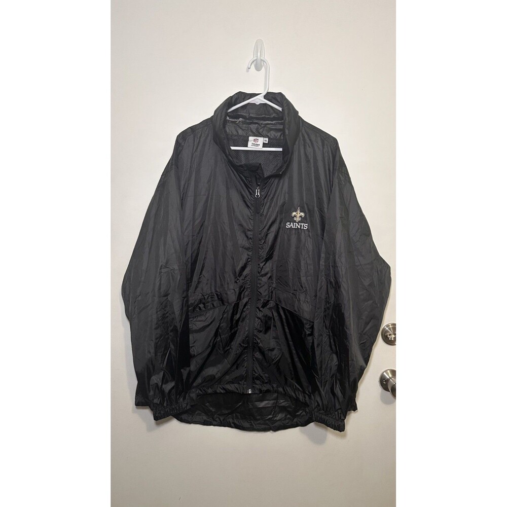 Men’s New Orleans Saints Jacket Windbreaker XXL Black NFL - New Without Tags